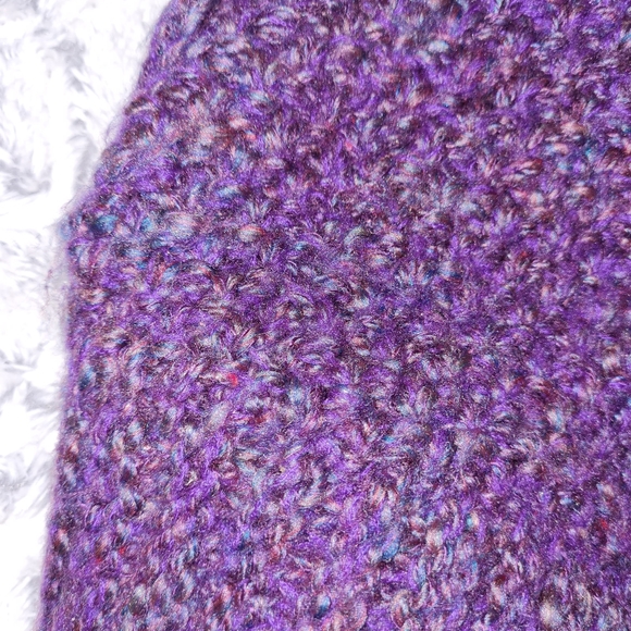 Purple VTG Comfy Knit Long Cardigan Long Slevee with Pockets - Picture 8 of 8